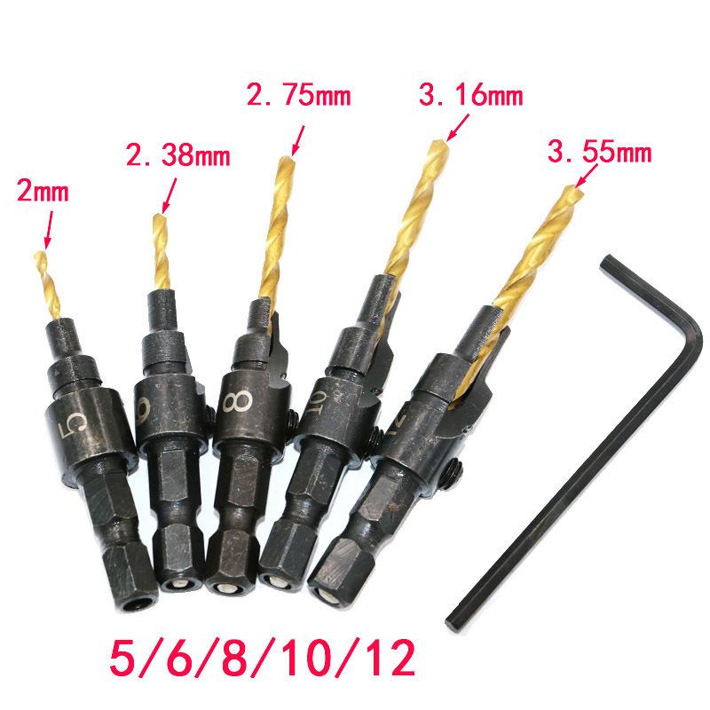 Hexagonal Countersink Drill Set for Woodworking