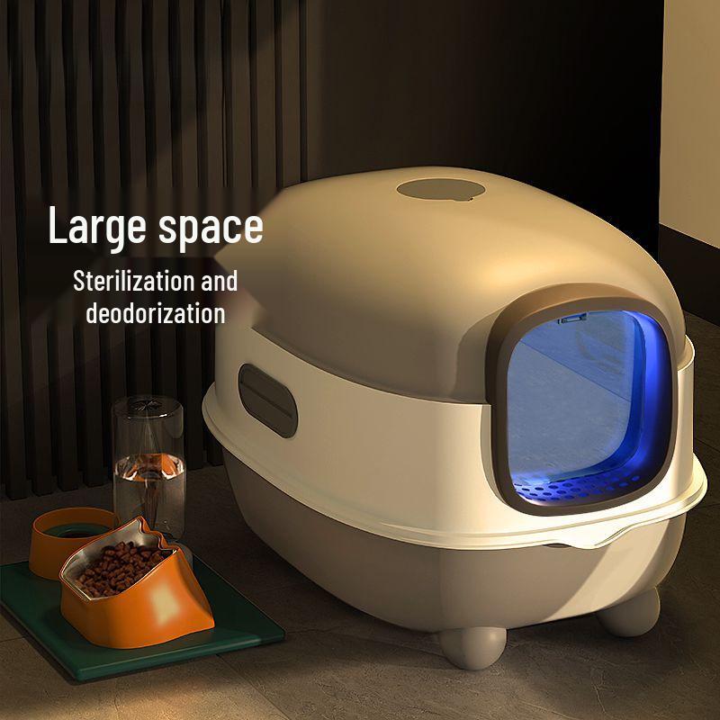 Automatic Odor-Proof Enclosed Cat Litter Box with Deodorization