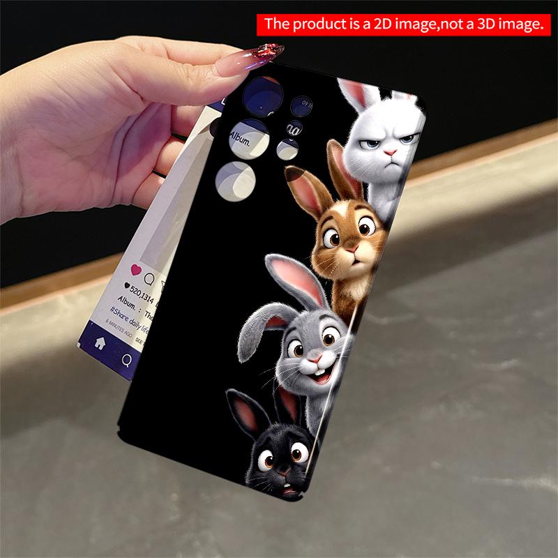 2DFlat Samsung phone case Four Bunnies Peeking Playfully Applicable to Galaxy S22 S23 S24 S25ULTRA S26 A12 A13 A14 A15 A16 A34 A35 A54 A55
