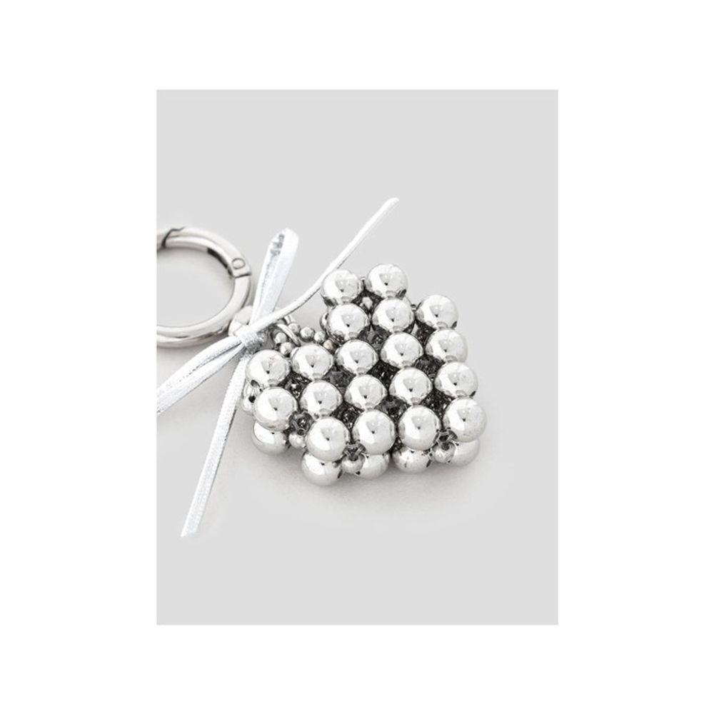 8SECONDS Silver Ball Heart Keychain Gray (19578ZWY53)