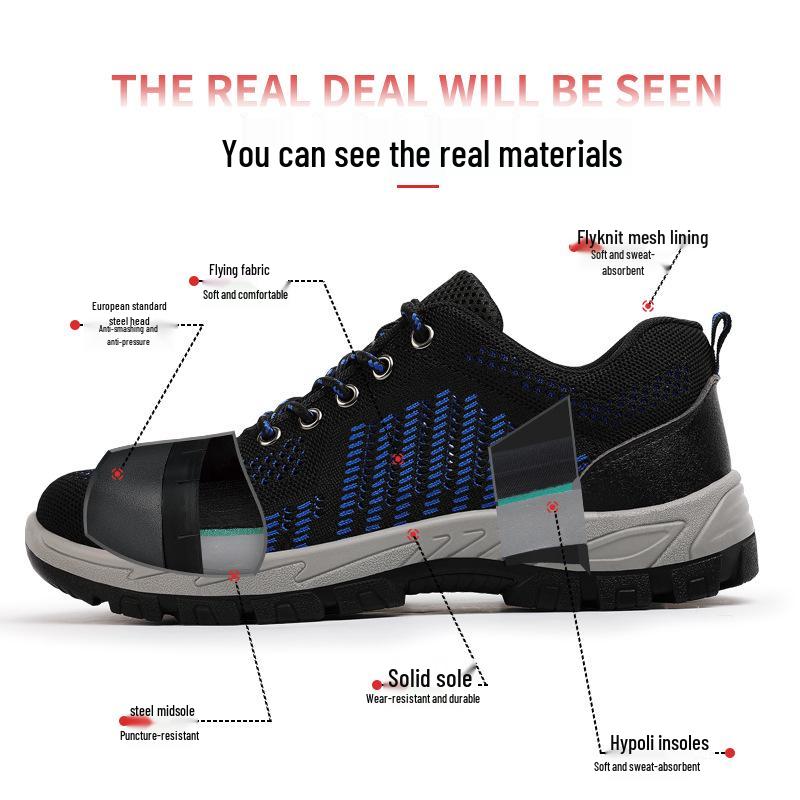 Spring Steel Toe Anti-static Puncture-resistant Work Shoes