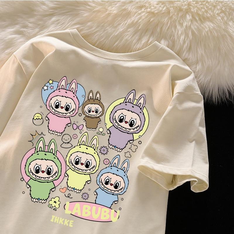 Korean women's clothing | oversized T-shirt | Labubu fashionable casual top