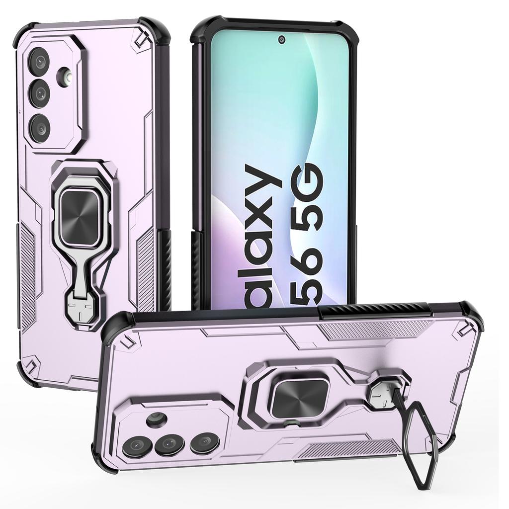 For Samsung Galaxy M56 5G Case Rotatable Ring Kickstand PC+TPU Shockproof Phone Cover