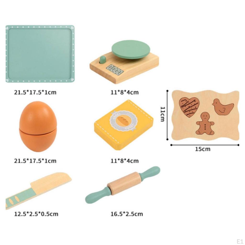 Wooden Baking Set Imaginative Cookie Play Food Playset Creative Toy