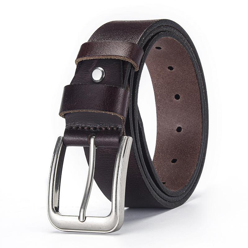 

Men S Leather Belt Casual Pin Buckle Cowhide Belt Men S Belt 130cm темно-коричневого