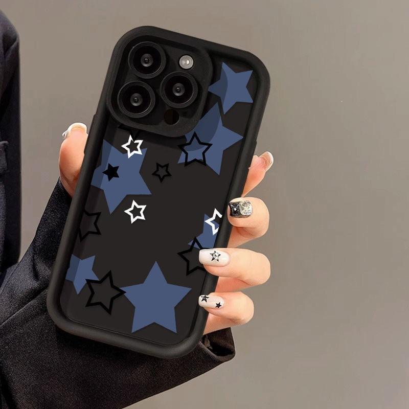 Blue and Black Stars for iPhone16ProMax Mobile Phone Case 14 Apple 13 Matte 12/15 Premium 11 Factory