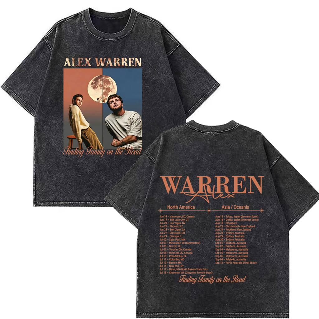 Alex Warren 2026 Tour Graphic Merch Vintage Washed T Shirt Men Women Hip Hop Fashion Tshirts Short Sleeve Cotton Loose T Shirts