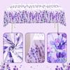 Spring Summer Purple Lavender Plastic Tablecloth Wedding Party Decor Spring Floral Rectangle Table Cloth Dining Table Decor