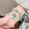Seaside vacation~ blue shell starfish bracelet women's island beaded accessories bracelet new stacked jewelry