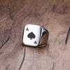 Poker Spades A Ring for Men Boys,Stainless Steel Stamp Ring Chunky Ring,Poker Enthusiast Jewelry Gifts