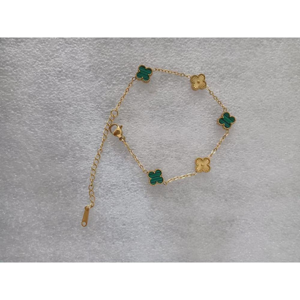 

Мини-версия браслета «Счастливый четырехлистный клевер» 9 мм, двухсторонний перламутровый цветок с радием, модный браслет 18 карат 18K