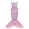 Mädchen Meerjungfrauenkleid Kinder Pailletten Fischschwanz Prinzessinnenkleid Halloween Cosplay Geburtstagsparty Kostüm