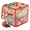 Christmas Ornament Storage Box Zippered Organizer Bins With Dividers 64 Christmas Balls Container For Holiday Home Basement