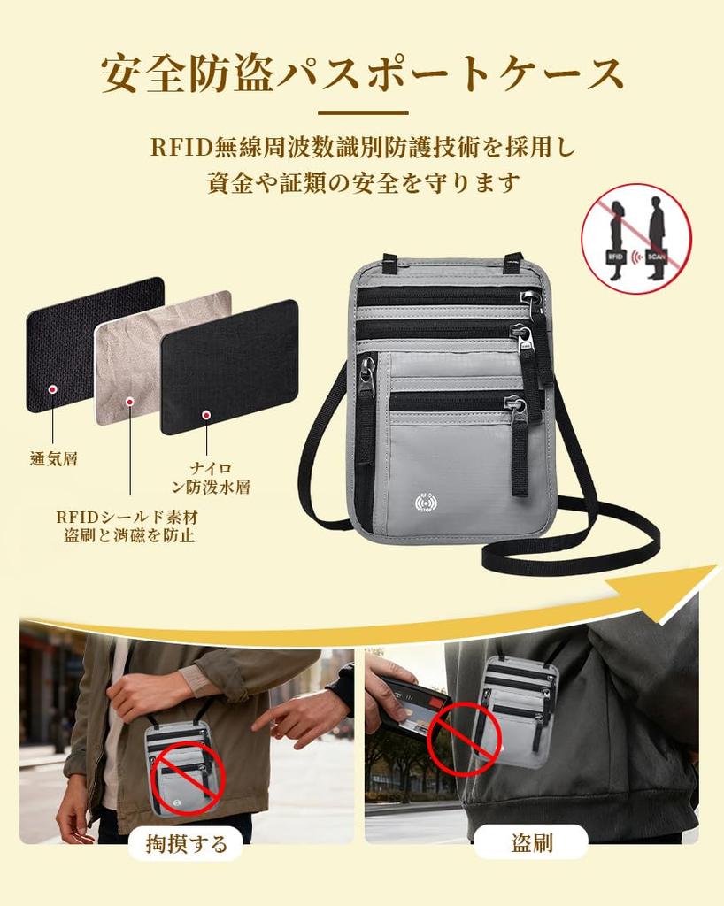 Vicikey Passport Passport Shoulder Passport Card Passport Card Card Business Travel Unisex Case, Neck-Strap Cover, Multifunctional, Waterproof,