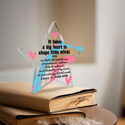 "Takes a Big Heart" Teacher Keepsake - Acrylic Desk Gift for Educators' Milestones
