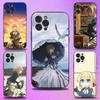 V-Violet Evergarden Anime Phone Case For iPhone 17,16,15,14,13,12,11 Plus,Pro Max,XS,X,XR,SE,Mini,8,7,Soft Silicone Black Cover