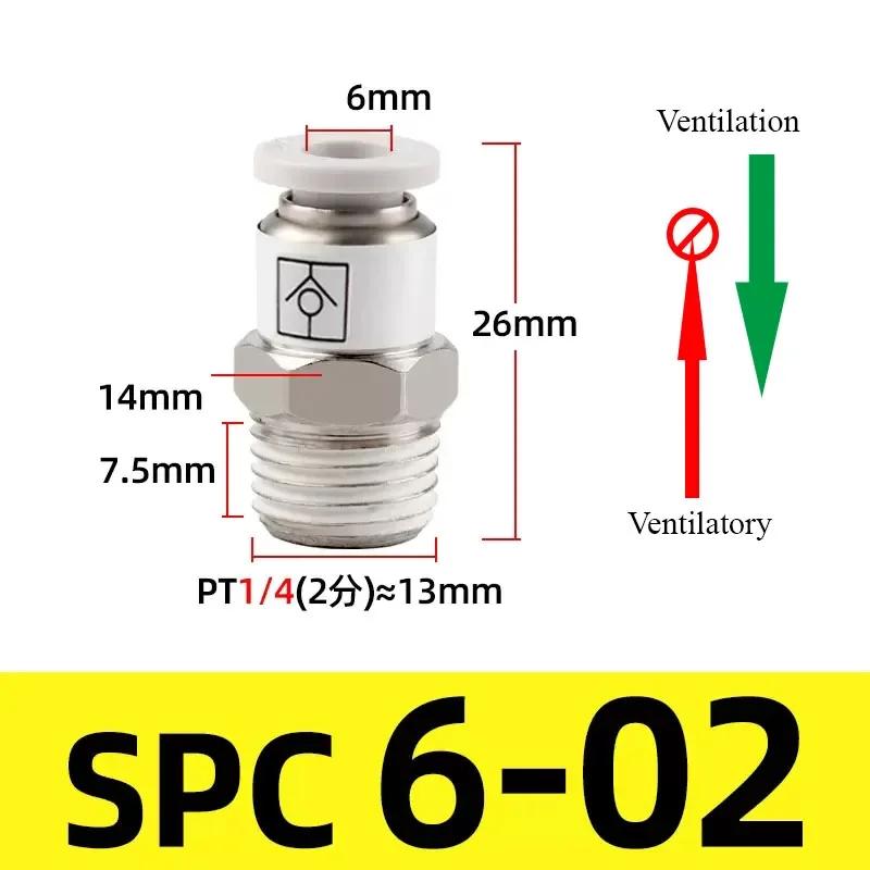AKH Pneumatic Check Valve One-way Exhaust Valve Straight-through SPC8-02 VPC8-01 Prevents Air Backflow BSPT Thread 1/8 1/4 3/8