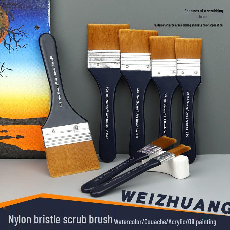 Cross-Border Nylon and Hog Bristle Art Texture Brushes for Oil, Gouache, and Wall Painting