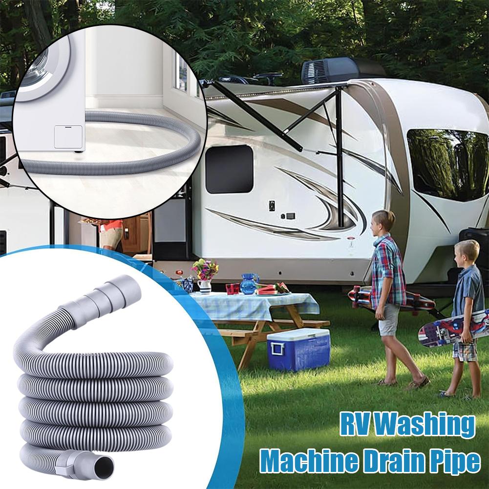 RV Washing Machine Drain Pipe 2/5/8M Length Flexible Corrugated Hose for Camper Van Motorhome Sewer Discharge Accessories X7B5