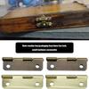 1set Accessories Mini Cabinet Hinge Vintage Furniture Cabinet Hinges Bronze Hasp Hinge  Jewelry Box