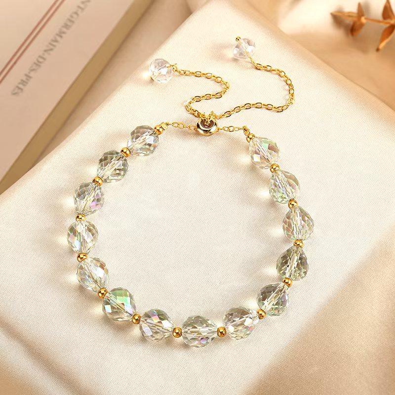 New Imitation Crystal Bracelet Fashion Shiny Stone Beads Elasticity Rope Strand Bracelets For Women Jewelry Gifts