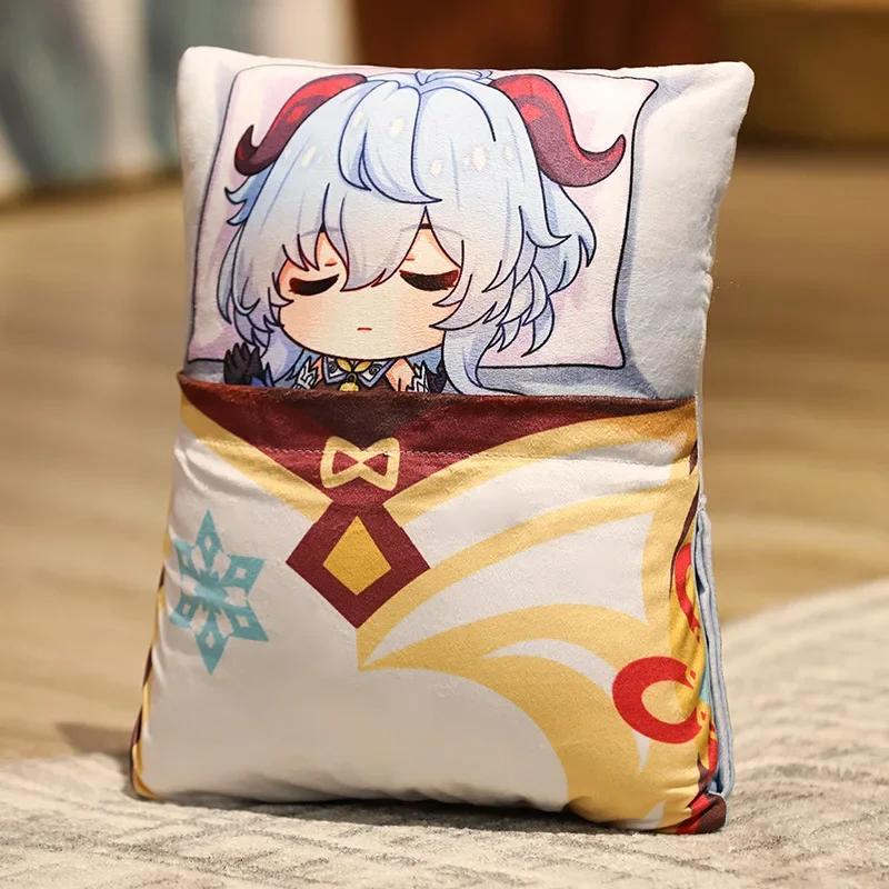 36x27cm Genshin Impact Plush Toy Kawaii throw pillow plush Tiwat Zoo Yae Miko Tartaglia Thoma Ganyu Diluc Plush Pillow Cartoon