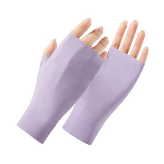 UV Protection Gloves Sun Protection Silk Cooling Ultra Thin Fingerless Gloves Ice Summer