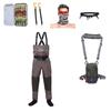 Kylebooker Fishing Tackle Combo Full Kit Chest Waders,Chest Pack,Flies,Safty Rope,Fishing Scarf,Wading Belt