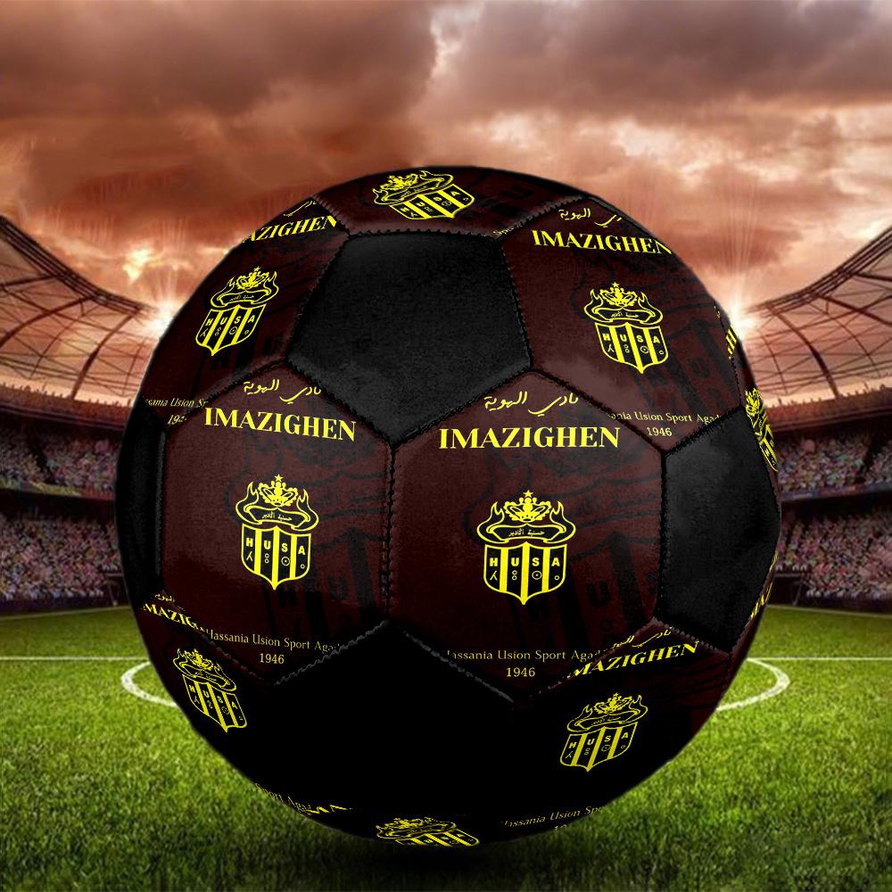 Hassania Agadir Indoor Soccer Ball Colorful All Ages Size 5 Machine Stitched PVC Competition Ready Durable High-Bounce