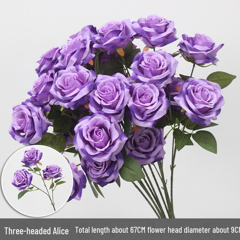10-Piece Purple Series Artificial Floral Set: Ground Row, Aisle, and Burgundy Wedding Decoration Flowers
