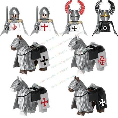 Stredoveký vojnový kôň Teutónski rytieri Rytieri templári Stavebný blok Staroveké akčné figúrky Stavebná hračka pre deti G0128