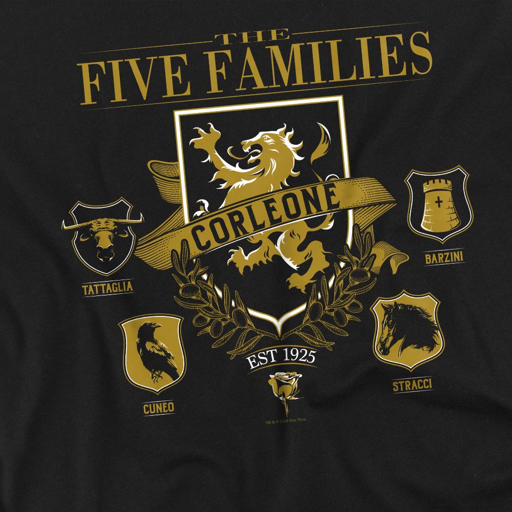 The Godfather Unisex Adult Five Families Logos T-Shirt
