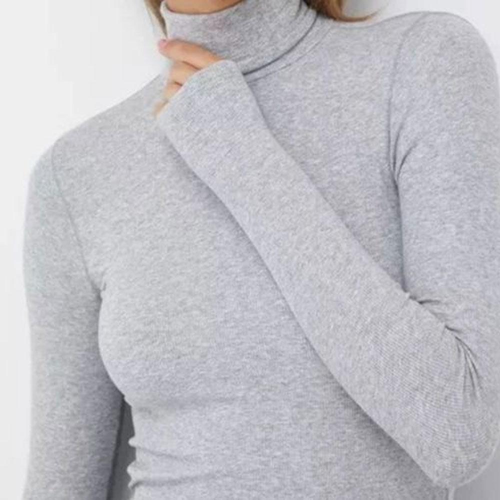 Polo Ralph Lauren Solid Color High Neck Knitted Sweater Women sweater Gray 211814422-013