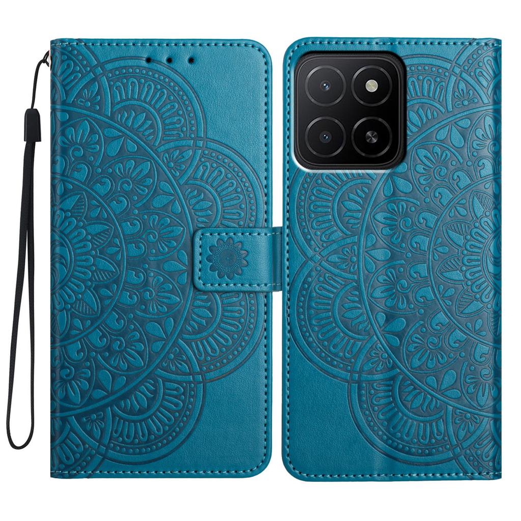 For Honor X5b Plus/X5b Leather Case with Card Slots Mandala Pattern Phone Cover Stand