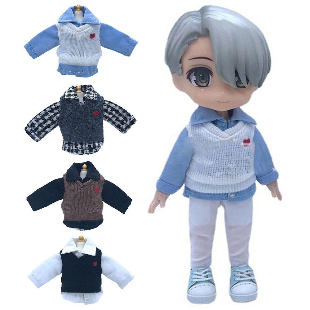 

Одежда для куклы 1/12Bjd, свитер, жилет, кукольная одежда, свитер для куклы, топы, повседневная одежда, рубашки