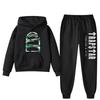 Womens Winter Casual Hooded Sweatshirt Pants Set With Print Loose Fit Streetwear