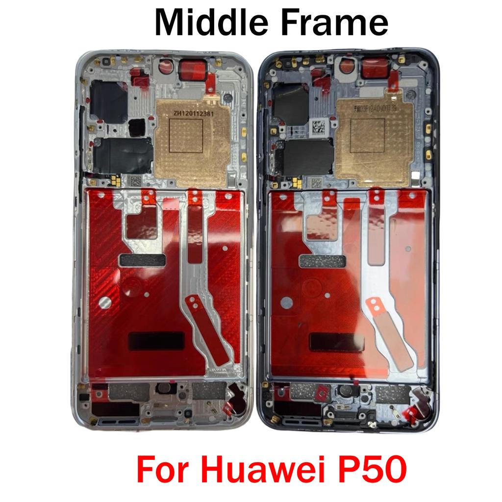 OG For Huawei P20 P30 P40 P50 P50E P60 P70 Pro Plus Ultra Art Middle Frame Housing Front LCD Bezel Cover With Side Button