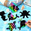 Deep Sea Creature Scratch Art Card: Creative Ocean Animal Hanging Ornament for Kids