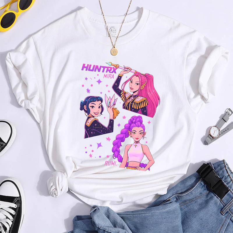 Hot K-Pop Demon Hunters Funny Summer T-Shirt Harajuku Saja Boys Derpy Tiger Print Fashion Short Sleeve Summer Casual T-Shirt Top