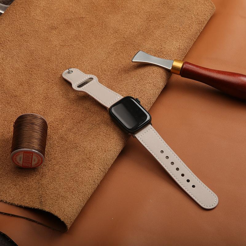 Leather Band for Apple Watch Series 10 9 8 7 4 5 6 Se Ultra 2 49mm Strap Sport Loop Bracelet IWatch 40mm 44 42 46 38 41 45mm