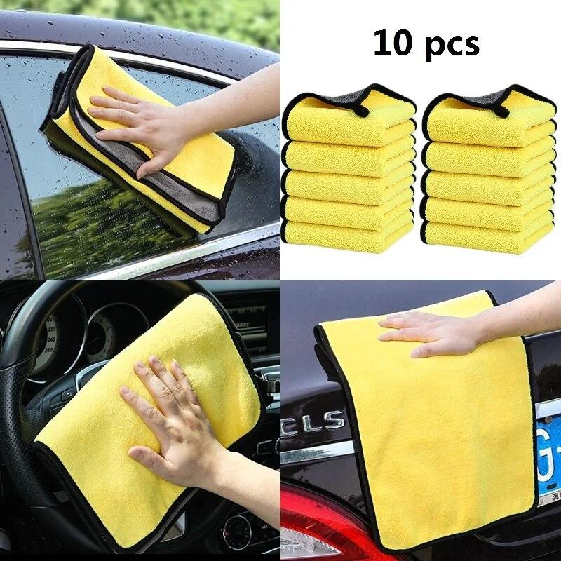 

10 шт., большой размер, мягкое полотенце из микрофибры для мойки автомобиля, сушка для чистки автомобиля, ткань для ухода за автомобилем, детализация, полотенце для чистки автомобиля