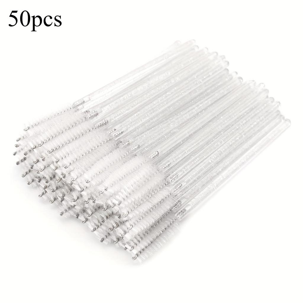 50pcs Disposable Eyelash Mascara Brushes Soft Polyester Bristles Elegant Beauty Accessories Eyelash Extensions Eyebrow Styling