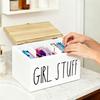 Wooden Tampon Storage Box 3-Grid Bathroom Cotton Pads Tampon Holder Women Girls Sanitary Pad Napkin Organizer For Women Napkin
