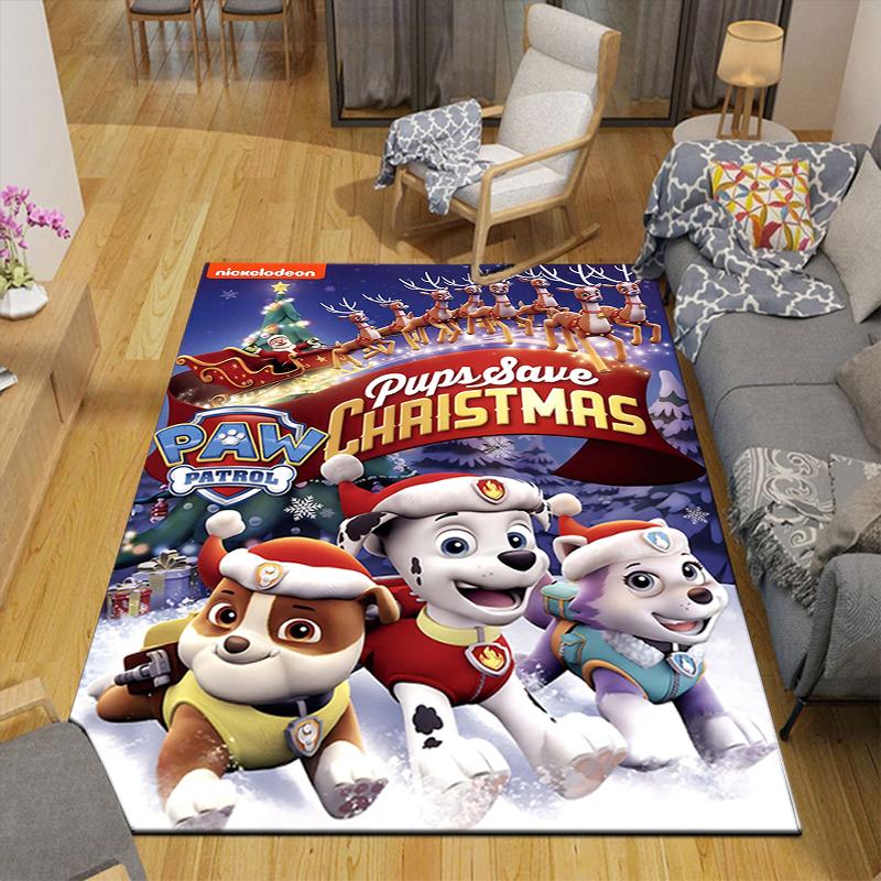 1Pc Paw Patrol Christmas Celebration Rug Office Carpet Indoor Outdoor Doormat Nonslip Soft And Comfortable Living Room Christmas Halloween Gift D91876