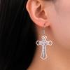 Cazador Clear Zircon Cross Earrings for Women Stainless Steel Christian Earrings Jesus Jewelry Valentine Gift 2026 Wholesale New