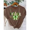 [One-way direction]Ladies TEACHER Letter-printed Fashion Retro-style Short Sleeves Spring and Summer Irish Culture St. Patrick's Day Versatile Items