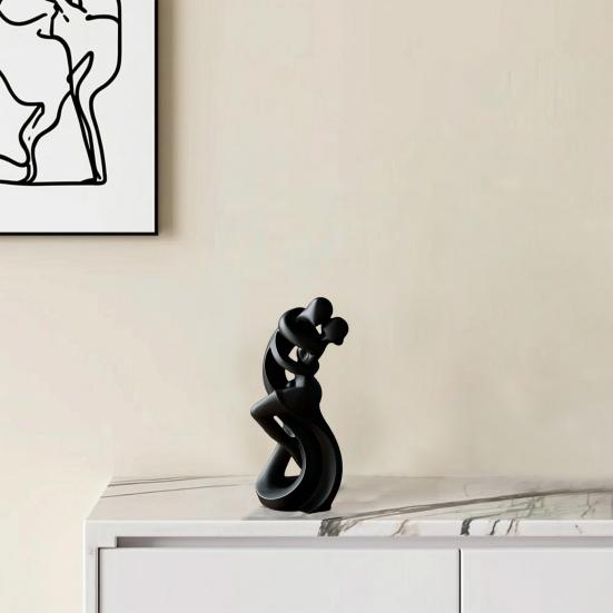 3D-gedruckte tanzende Figur, die sich umarmt, Minimalistische abstrakte Tänzer-Statue Skulptur, Tanzendes Paar Dekoration für Zuhause, Büro, Wohnzimmer