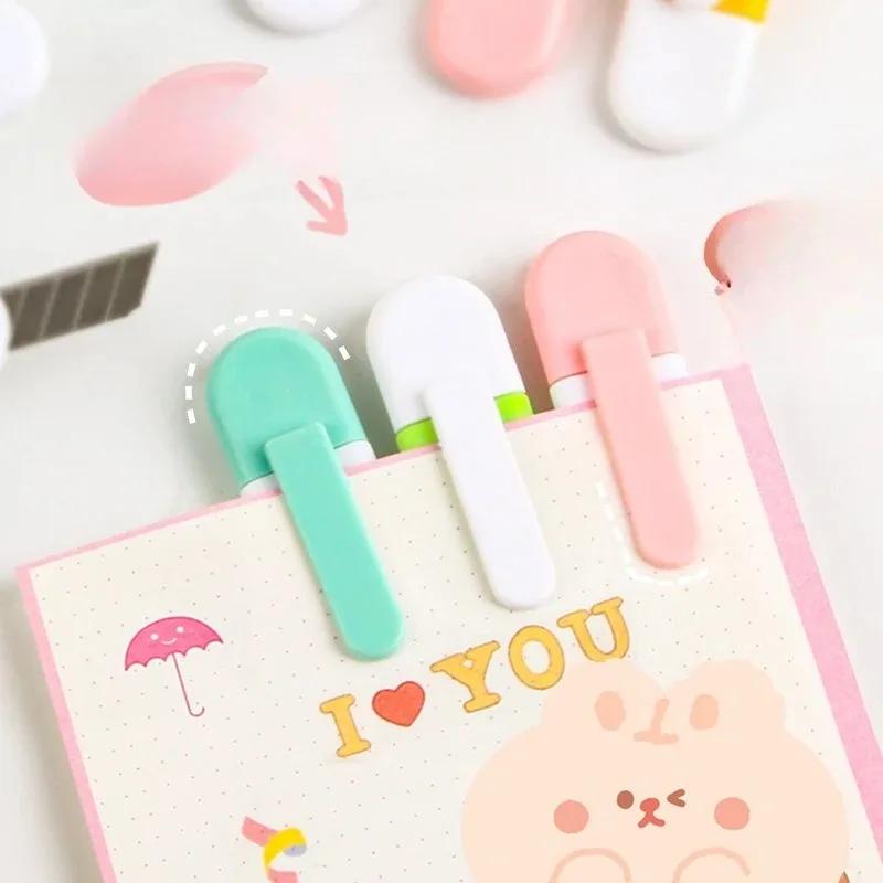 Mini Cartoon Utility Knife Small Portable Cutter for Unboxing Packages Student Scrapbooking Paper Wallpaper Trimmer