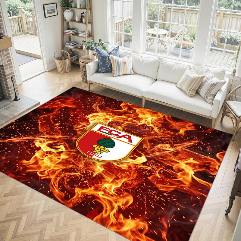 FC Augsburg FC Design Crystal Velvet Carpet Cozy Non?Slip Printed Rug For Bedroom Living Room Entrance