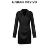 UR Modern Urban Pleated Waist Long Sleeve Dress